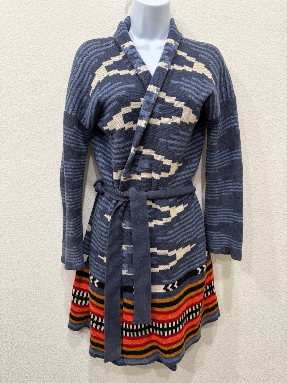 Pendleton Blue Collar Knit Sweater with Multicolor bottom CHEYENNE